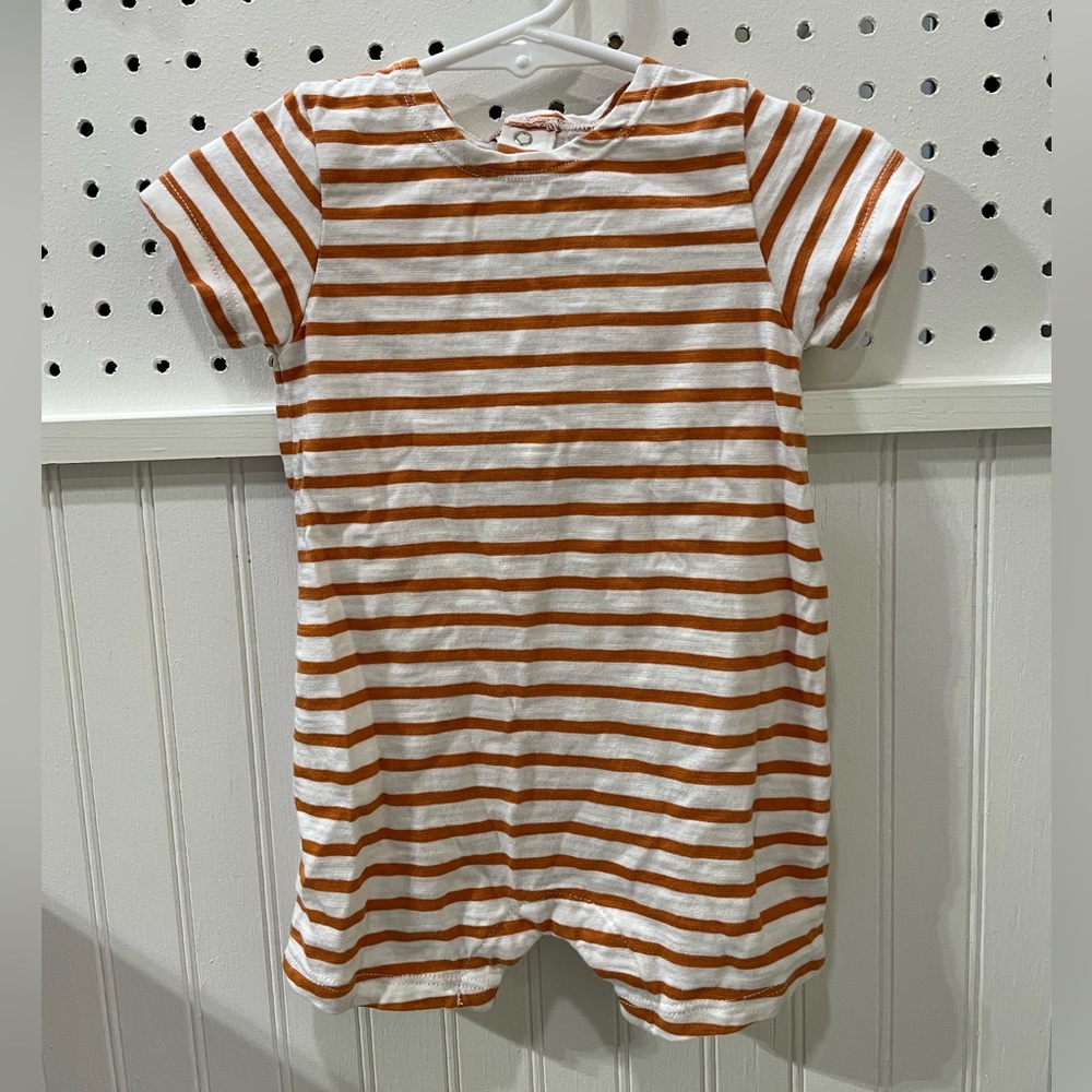 French organic cotton striped baby romper